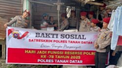 Satreskrim Polres Tanah Datar gelar Bhakti Sosial Bagi Keluarga Kurang Mampu