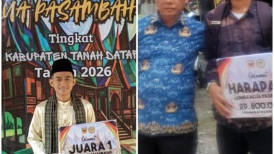 Dua Siswa SMA N 3 Batusangkar Raih Juara Lomba Alua Pasambahan LKAAM Tanah Datar