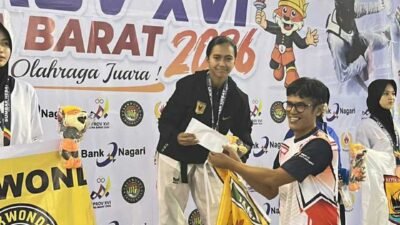 Intan Syafitra Sumbang Emas Kedua Tanah Datar dari Taekwondo